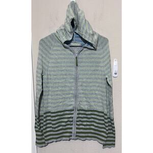 Kirra Women's Sweatshirt Hoodie Jacket Green striped XL‎ skater y2K